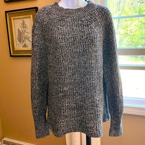 French Connection cotton black and white marled oversized sweater. Size small